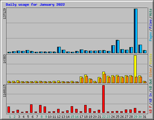 Daily usage for January 2022
