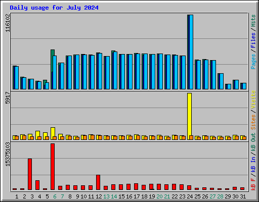 Daily usage for July 2024