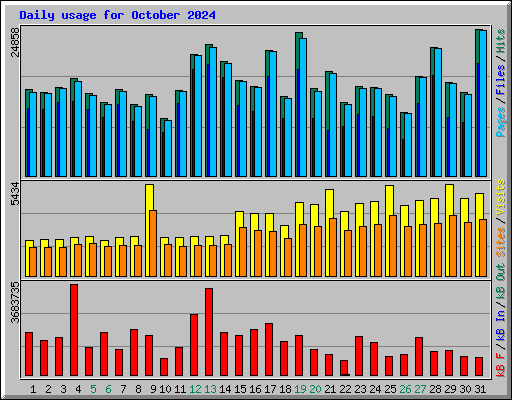 Daily usage for October 2024
