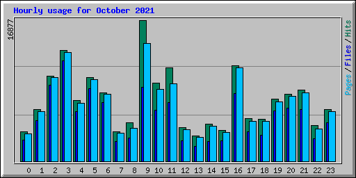 Hourly usage for October 2021