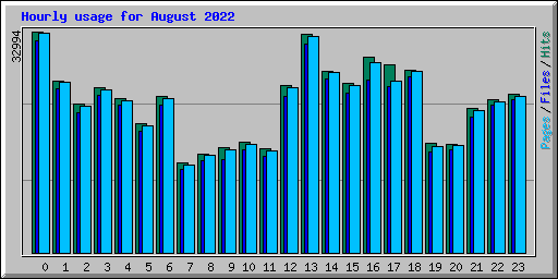 Hourly usage for August 2022