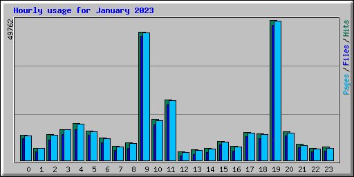 Hourly usage for January 2023