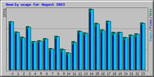 Hourly usage for August 2023