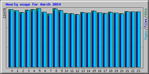 Hourly usage for March 2024